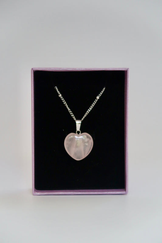 Rose quartz heart Necklace