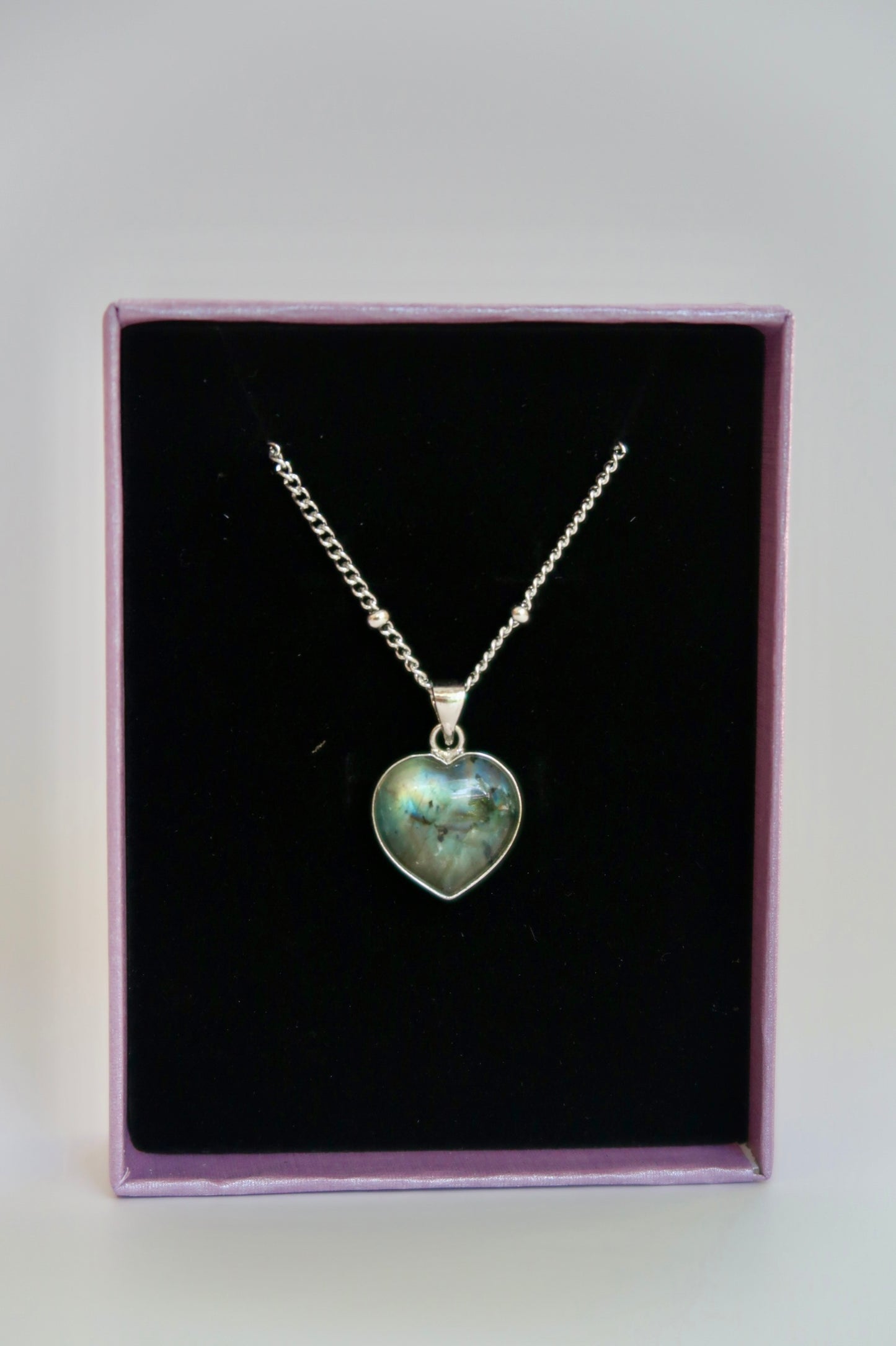 Labradorite Heart Necklace (High Quality)