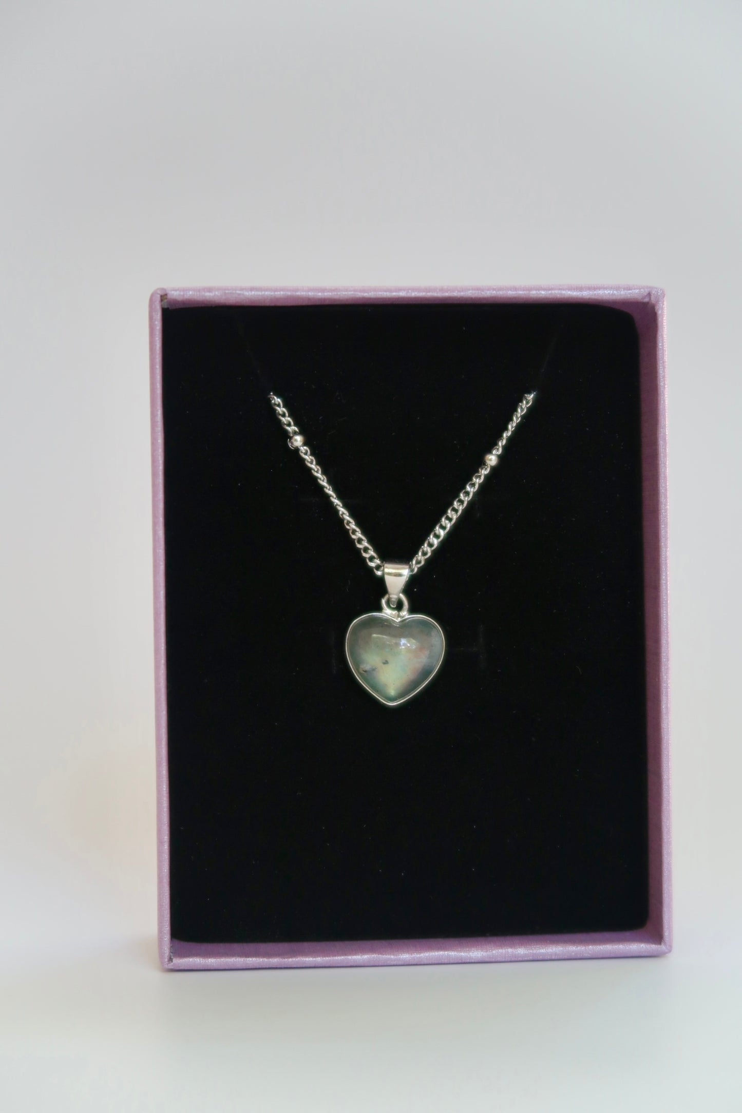 Labradorite Heart Necklace (High Quality) Style B