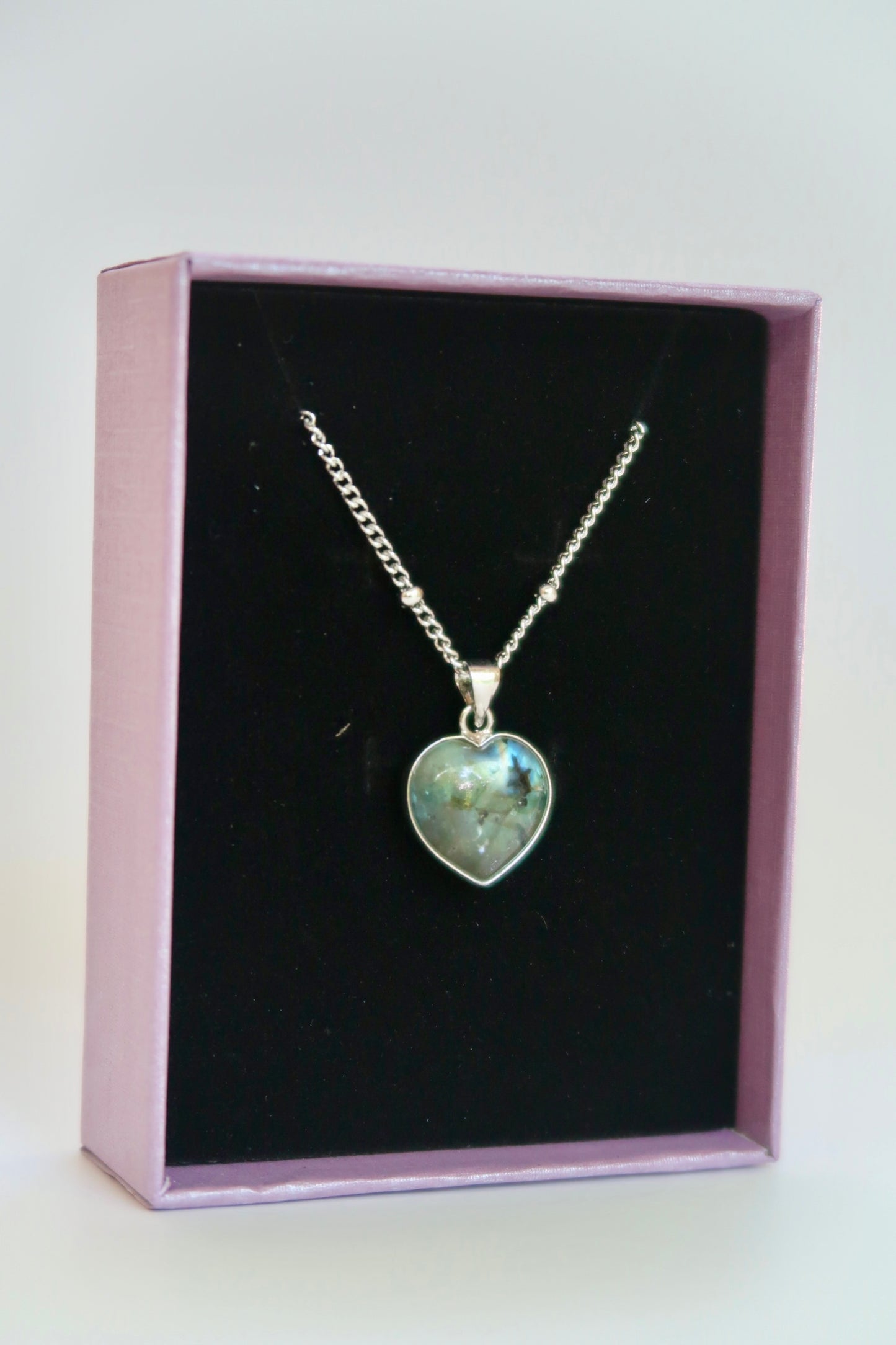 Labradorite Heart Necklace (High Quality)