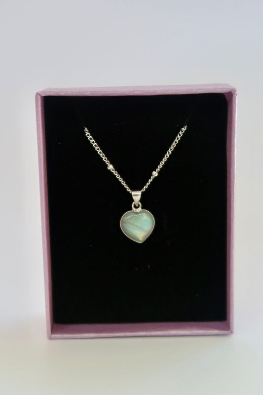 Labradorite Heart Necklace (High Quality) Style C