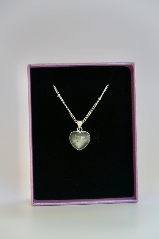 Labradorite Heart Necklace (High Quality) Style B